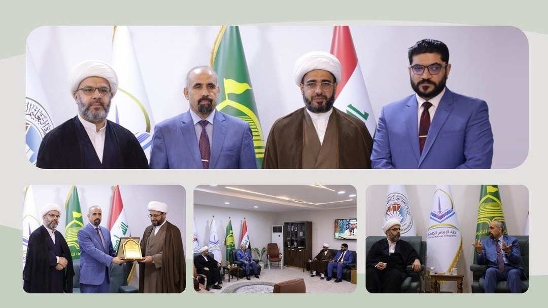وفد مؤسسة وارث الأنبياء يزور كلية الإمام الكاظم (ع) أقسام البصرة